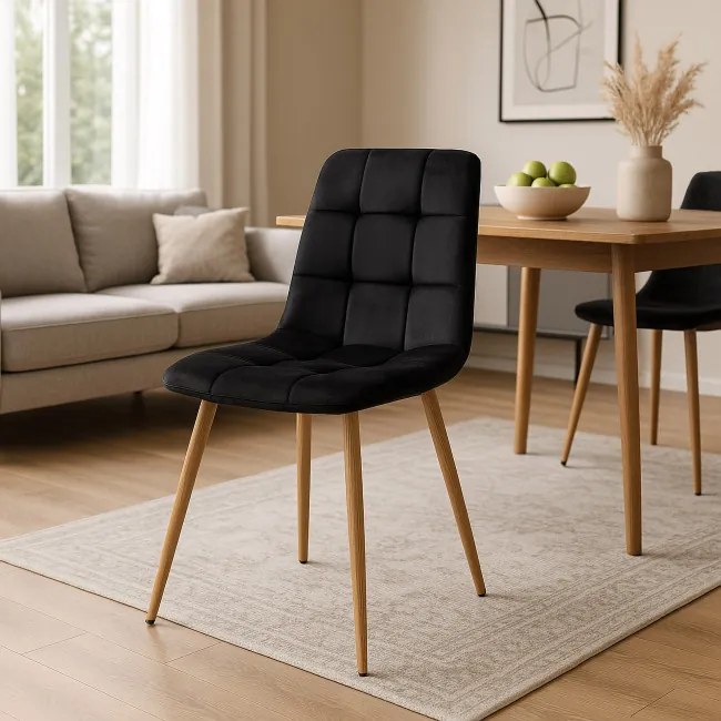 Jedálenská stolička MONTANA zamatová, čierna