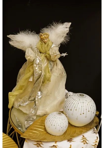 Vianočná dekorácia 41 cm anjel zlatá