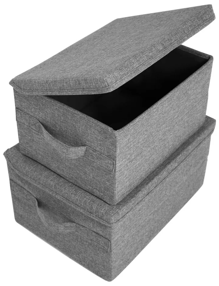 Sivý látkový úložný box s vekom 34x45x25 cm Soft Storage – Bigso Box of Sweden