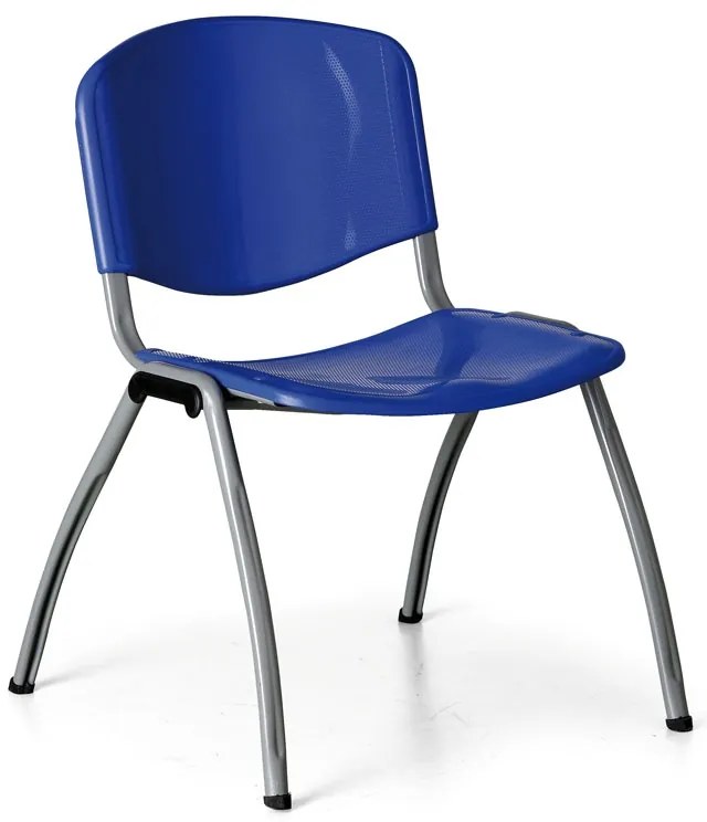 Plastová jedálenská stolička LIVORNO PLASTIC, modrá