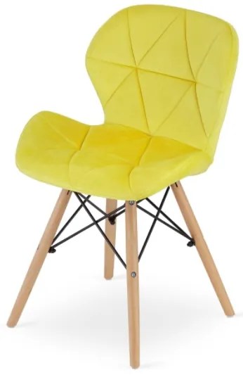 Jedálenské stoličky SKY žlté 4 ks - škandinávsky štýl