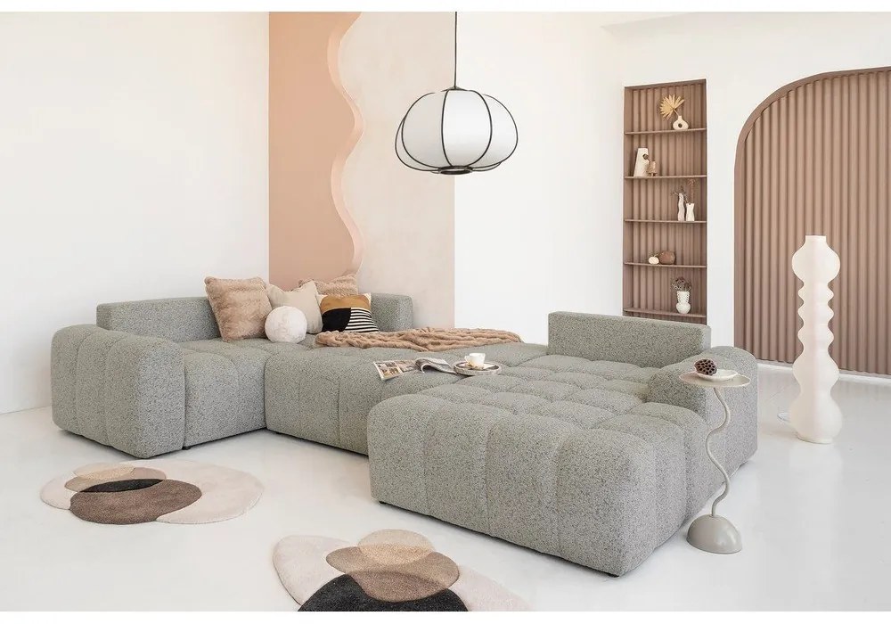 Svetlohnedá rozkladacia modulárna rohová pohovka s úložným priestorom (ľavý roh) Lulu – Miuform