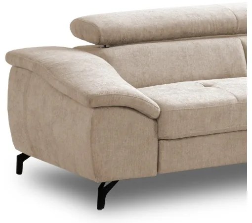 Rozkladacia rohová sedacia súprava BRESCIA pravá, béžová, s úložným priestorom