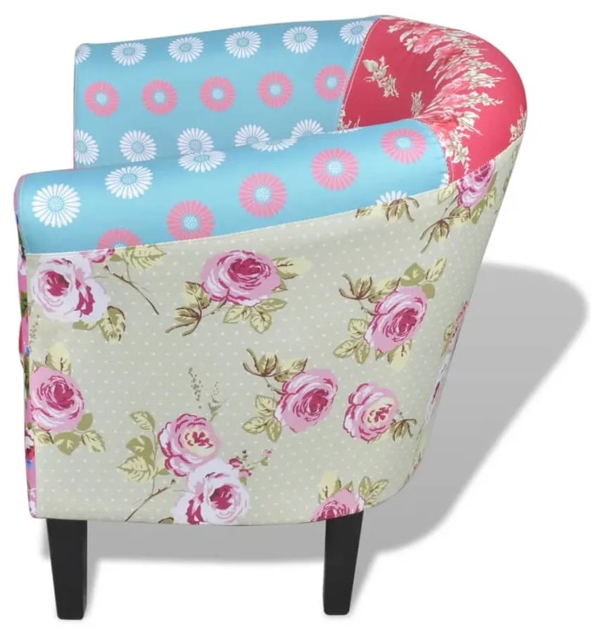 vidaXL Látkové kreslo s patchwork dizajnom