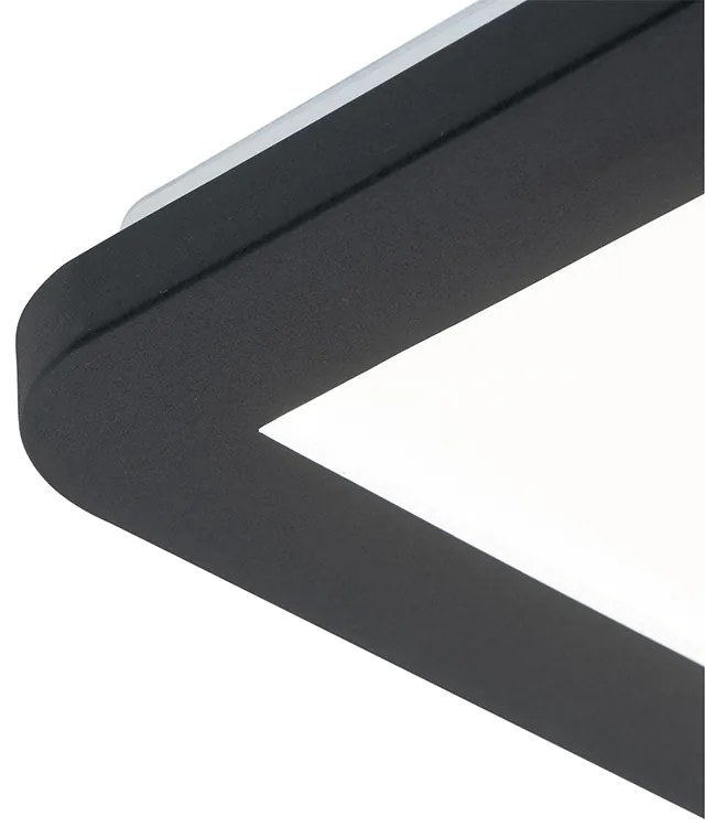 Stropné svietidlo čierne 40 cm vrátane LED 3-stupňového stmievača IP44 - Steve