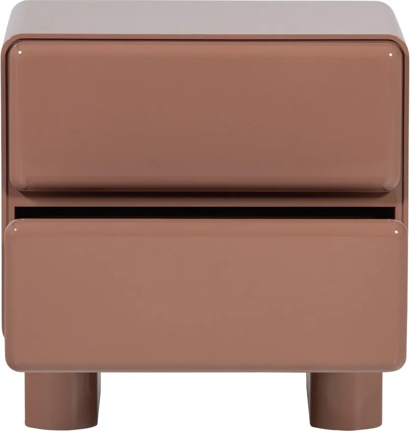 Ružový lesklý nočný stolík Lustra – WOOOD