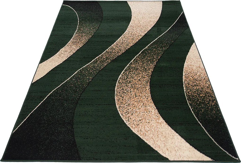 Kusový koberec TAPIS Waves - zelený/béžový