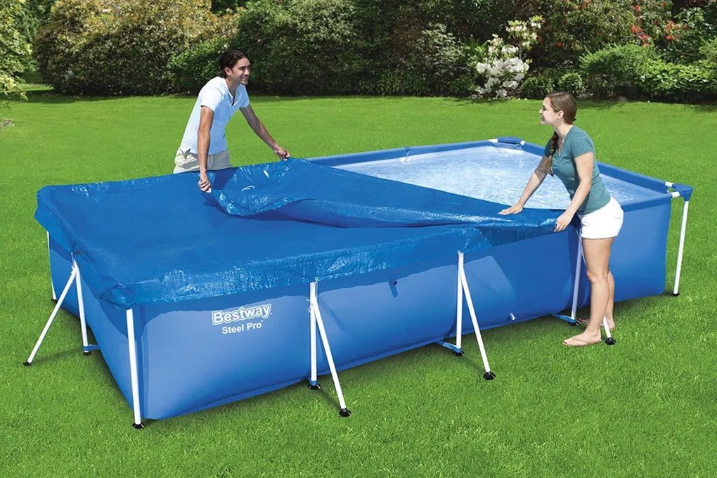 BESTWAY Krycia plachta pro bazén 400 x 211 cm, modrá 58107