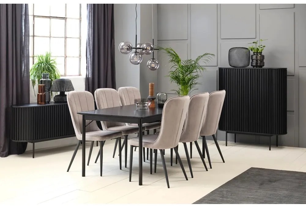 Čierna skrinka v dekore duba 125x110 cm Siena – Unique Furniture