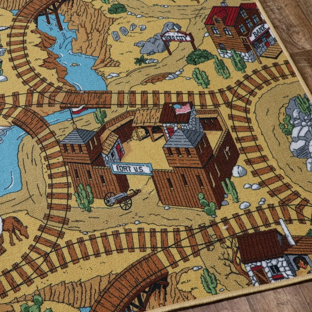 Detský kusový koberec Western, 100x400, viacfarebná, detská izba, AladinWorld Expres