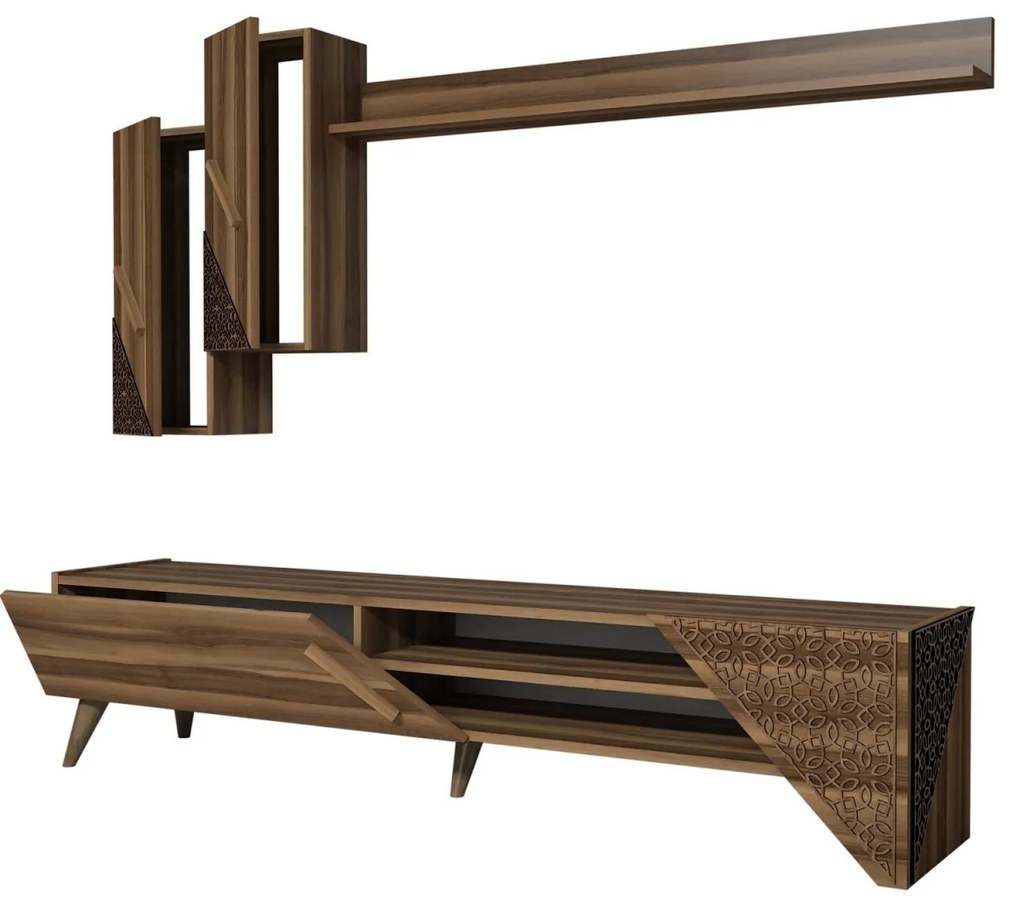 Obývacia stena Beril 180 cm tmavohnedá