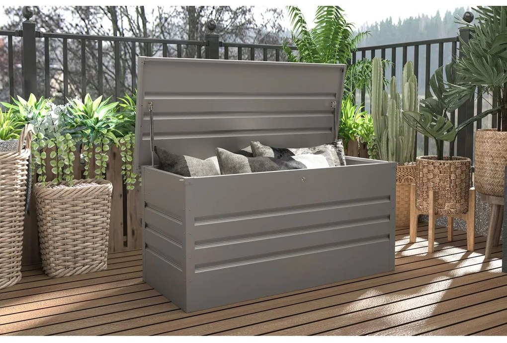 G21 Záhradný box Denver 400 L, metalický šedý plechový PE63900851