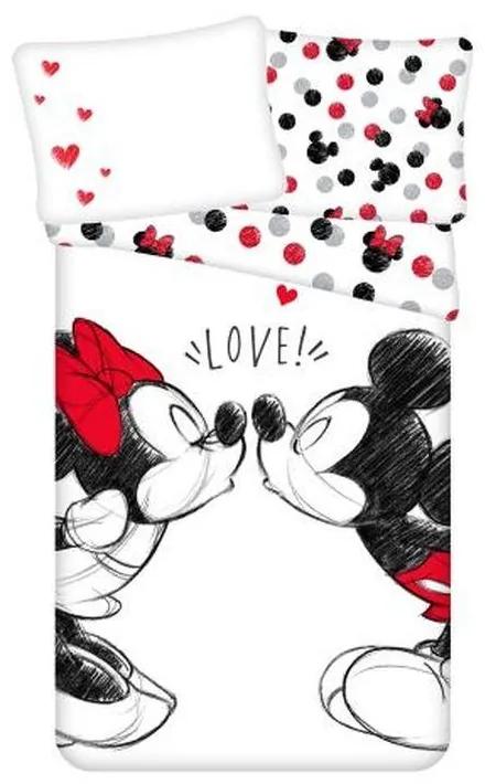 JERRY FABRICS -  JERRY FABRICS Obliečky Mickey a Minnie Love 04 Bavlna, 140/200, 70/90 cm