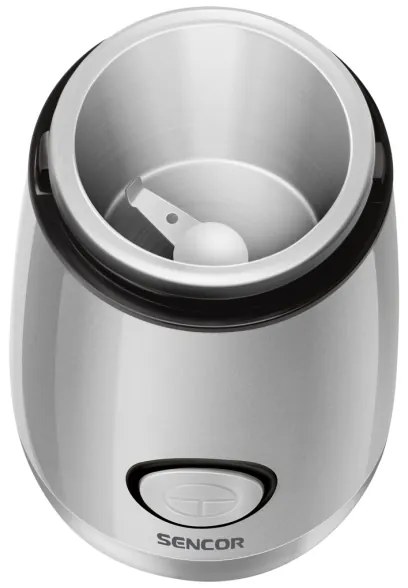 Sencor - Elektrický mlynček na zrnkovú kávu 60 g 150W/230V biela/chróm