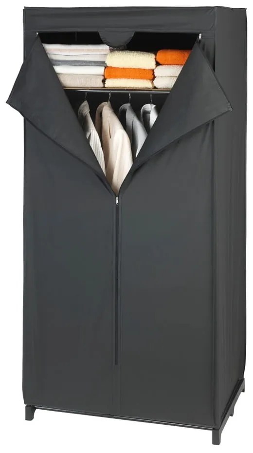 Čierna látková úložná skriňa Wenko, 160 x 50 x 75 cm