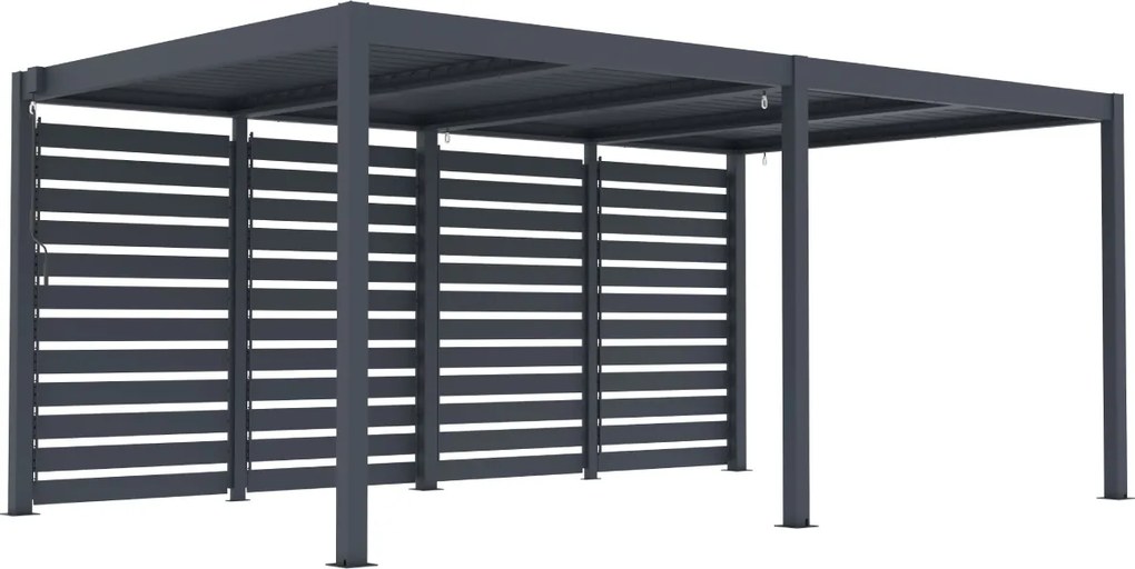 Bočná zástena pre bioklimatickú pergolu BestBerg BBP-E1CG / 238 × 218 cm / sivá