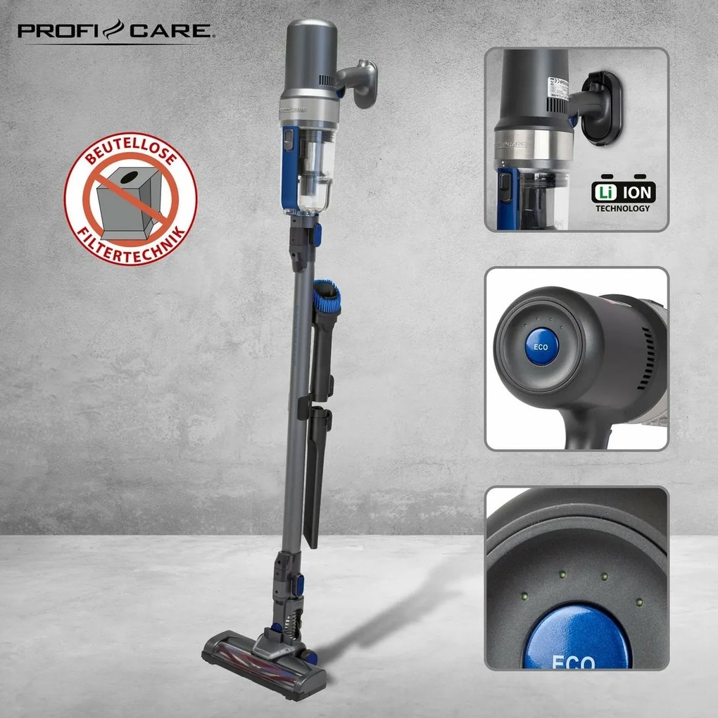 ProfiCare BS 3085 A tyčový aku vysávač, modrámodrý