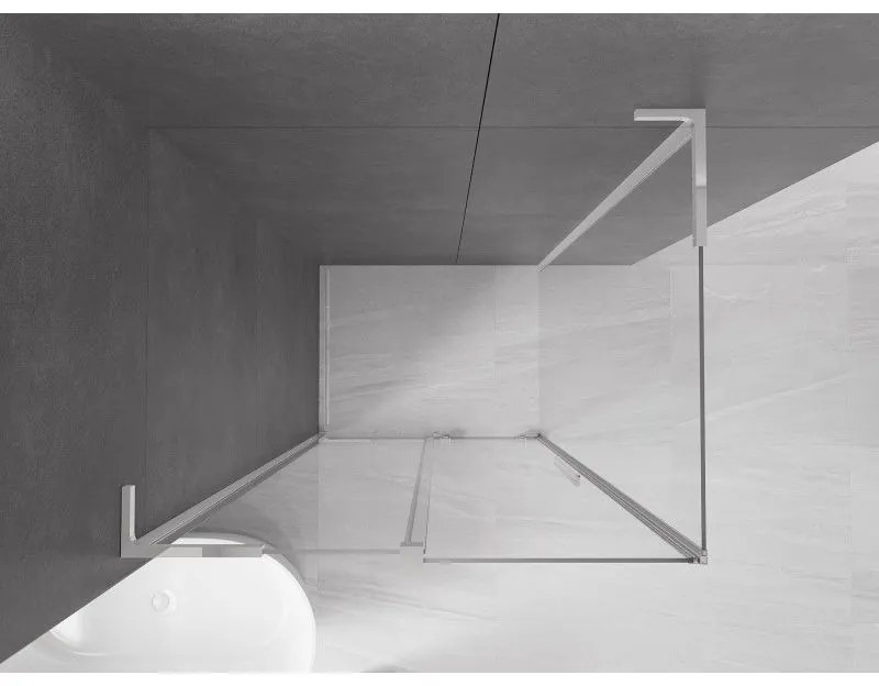 Mexen Velar L, sprchový kút s posuvnými dverami 110 x 80 cm, 8mm číre sklo, chrómová, 871-110-080-03-01