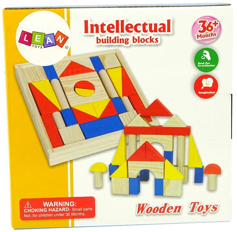 Lean Toys Farebné drevené kocky