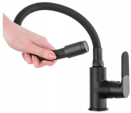 Invena Joga, stojanková drezová batéria s flexibilným ramenom, biela matná, BZ-32-P02-C