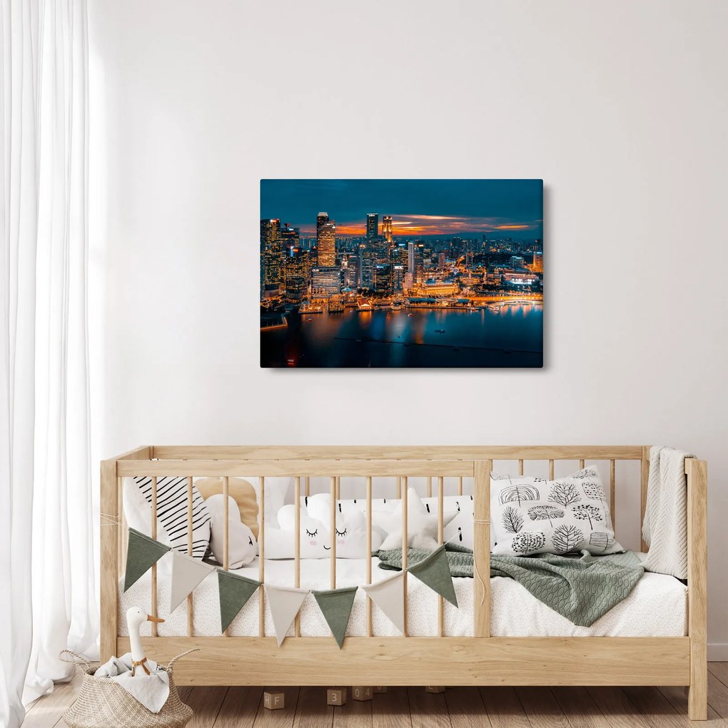 Obraz nočného mesta (90x60 cm)