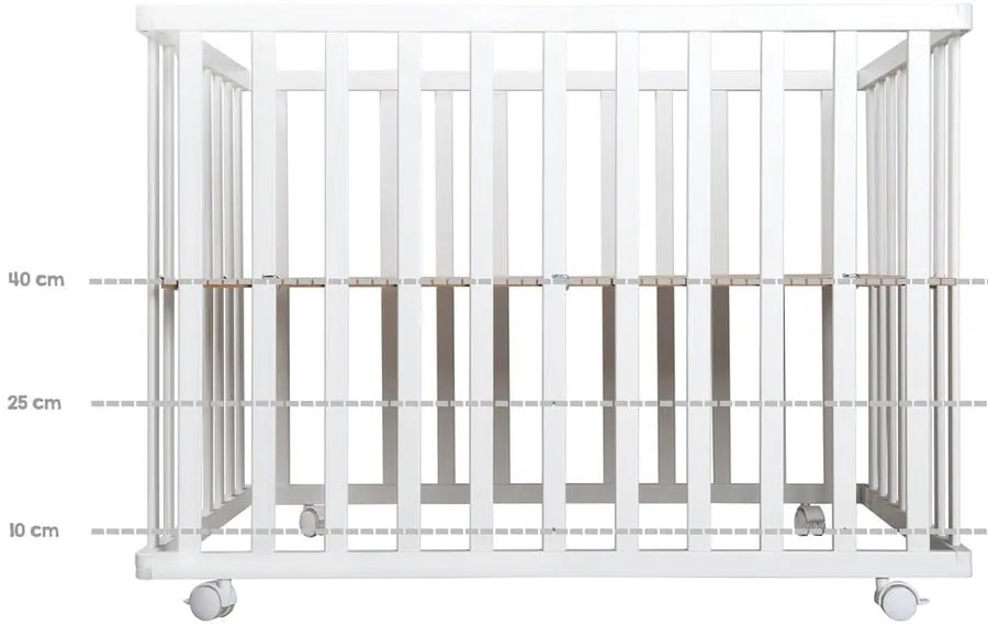 Biela detská ohrádka na kolieskach 100x75 cm Style – Roba