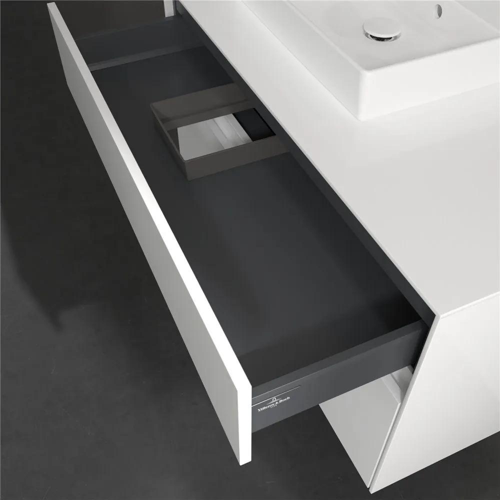 VILLEROY &amp; BOCH Collaro závesná skrinka pod umývadlo na dosku (umývadlo vľavo), 2 zásuvky, 1000 x 500 x 548 mm, Glossy White, C01400DH