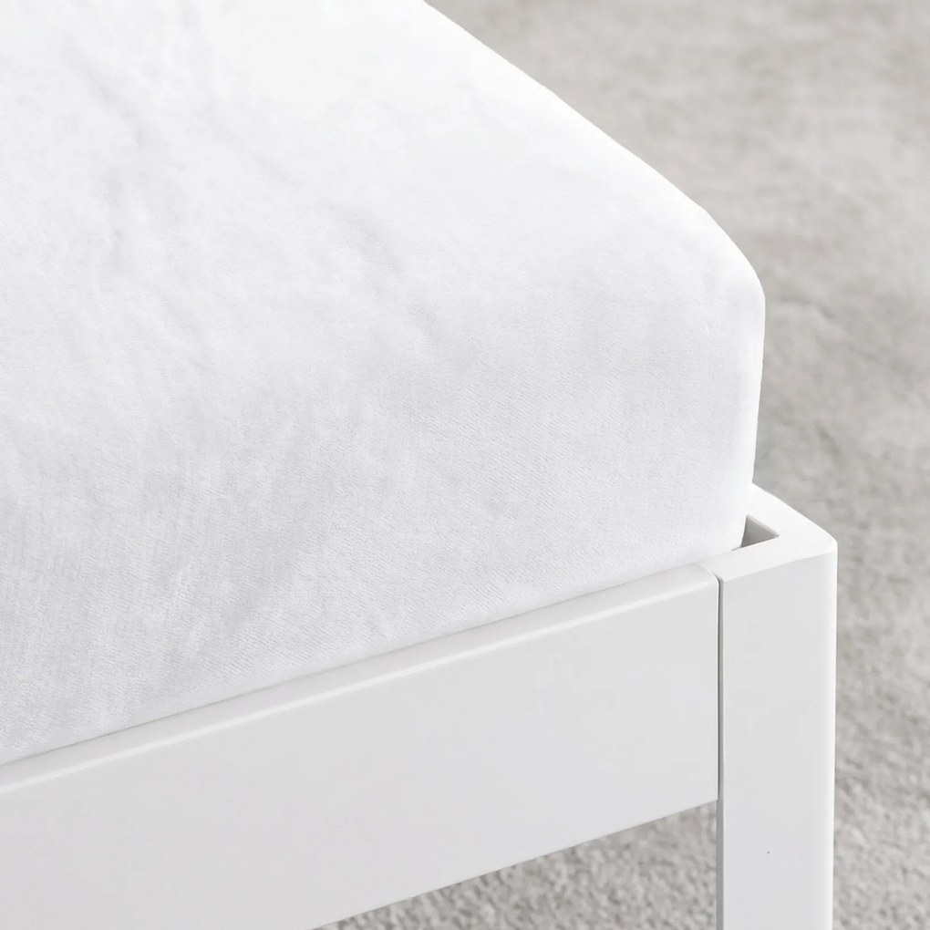 Goldea mikroplyšová elastická plachta deluxe – biela 90 x 200 cm