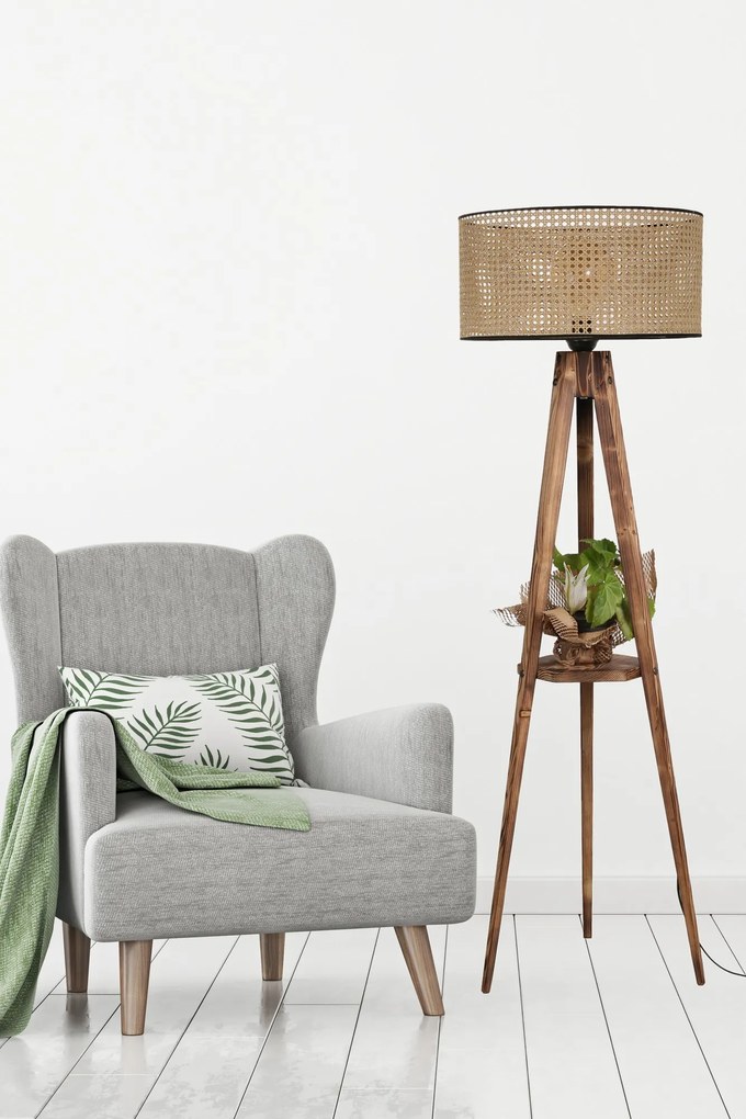Stojací lampa Sehbali IV 153 cm hnědá