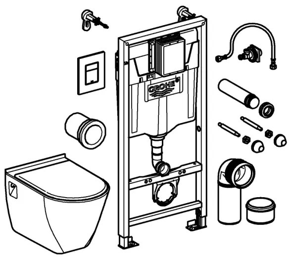 GROHE 39186000 - Sada predstennej inštalácie SOLIDO 1,13 m, biela