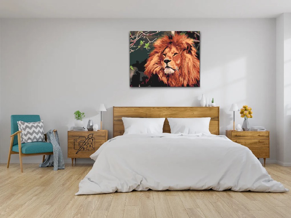 Gario Maľovanie podľa čísel Lev Rozmery: 100 x 80 cm, Rámovanie: Iba zrolované plátno