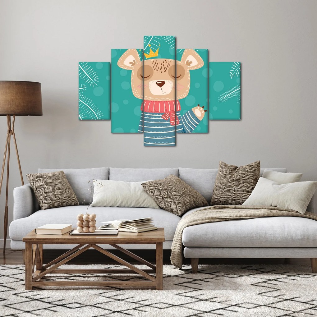 Obraz - Mávajúci medvedík (150x105 cm)