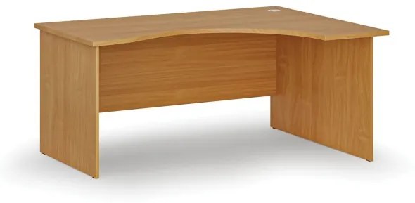 Ergonomický kancelársky pracovný stôl PRIMO WOOD, 1600 x 1200 mm, pravý, buk