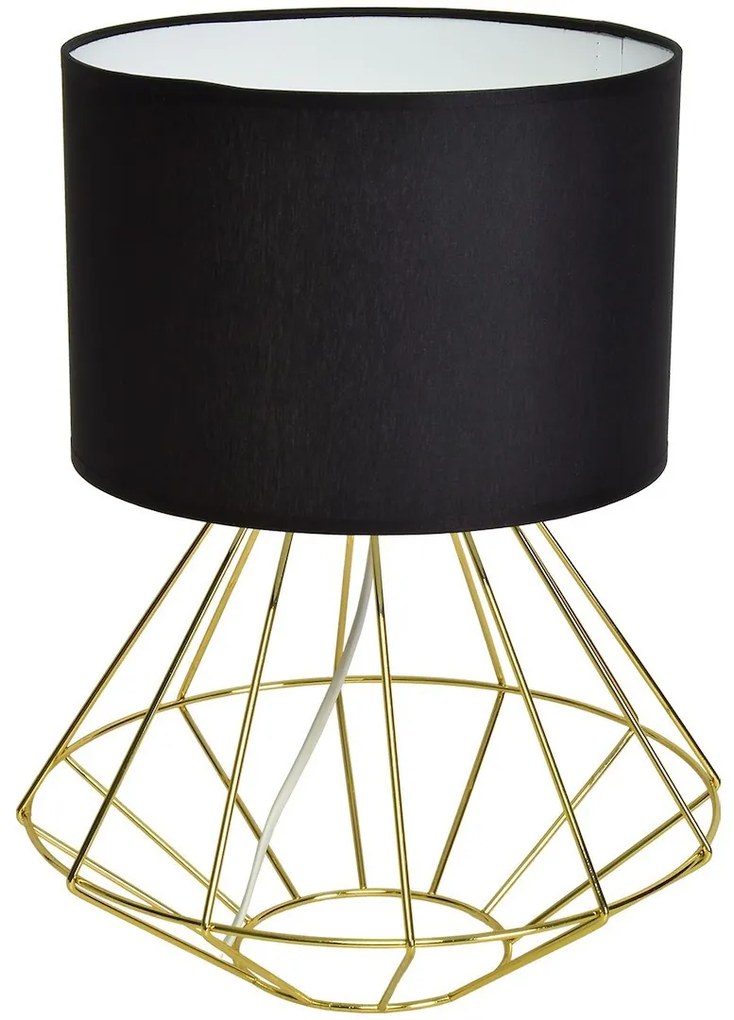 Stolná lampa Lupo, 1x čierne textilné tienidlo, g
