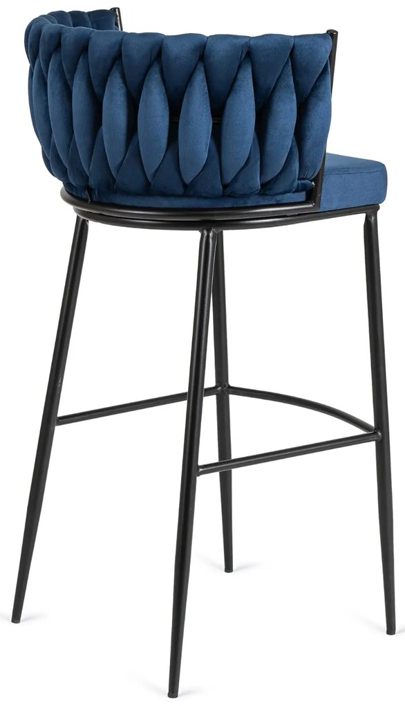 Barová stolička Flores 60 cm čierna/modrá