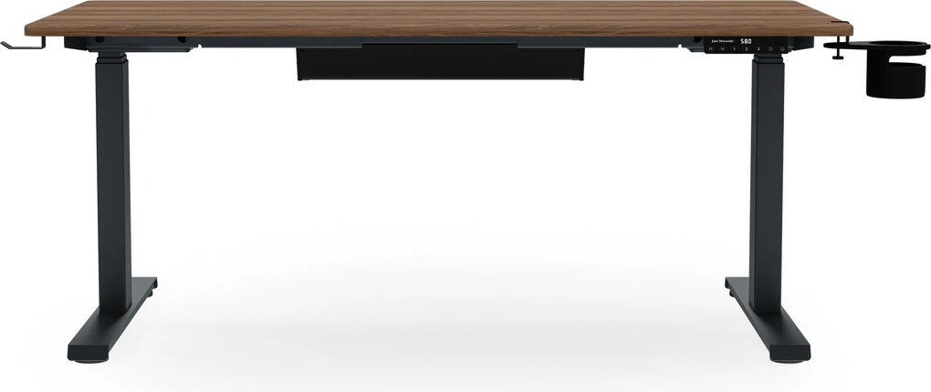 Elektrický stôl s reguláciou výšky ergonomický antracitový/orech,1400x700 mm: ARIA