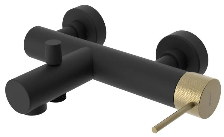 Sapho Sapho, ULTRASAN nástenná vaňová batéria, čierná mat/zlato mat, UT010VBG