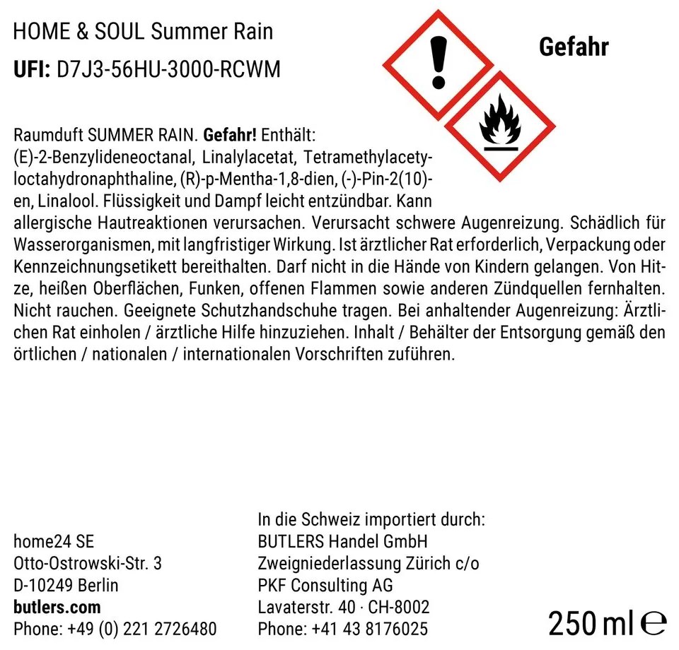 HOME & SOUL Vôňa do bytu Summer Rain 250 ml