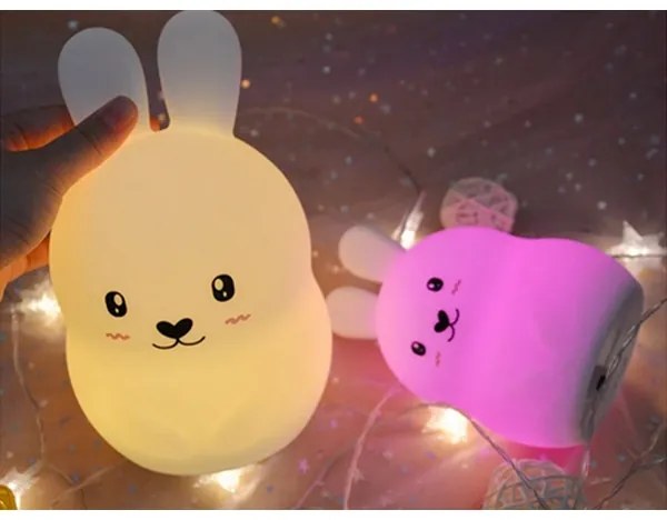 Verk 12262 Nočná RGB lampička dotyková králik USB 1200mAh s diaľkovým ovládaním