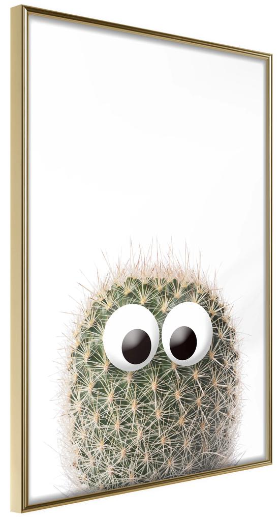 Artgeist Plagát - Cactus With Eyes [Poster] Veľkosť: 40x60, Verzia: Čierny rám s passe-partout