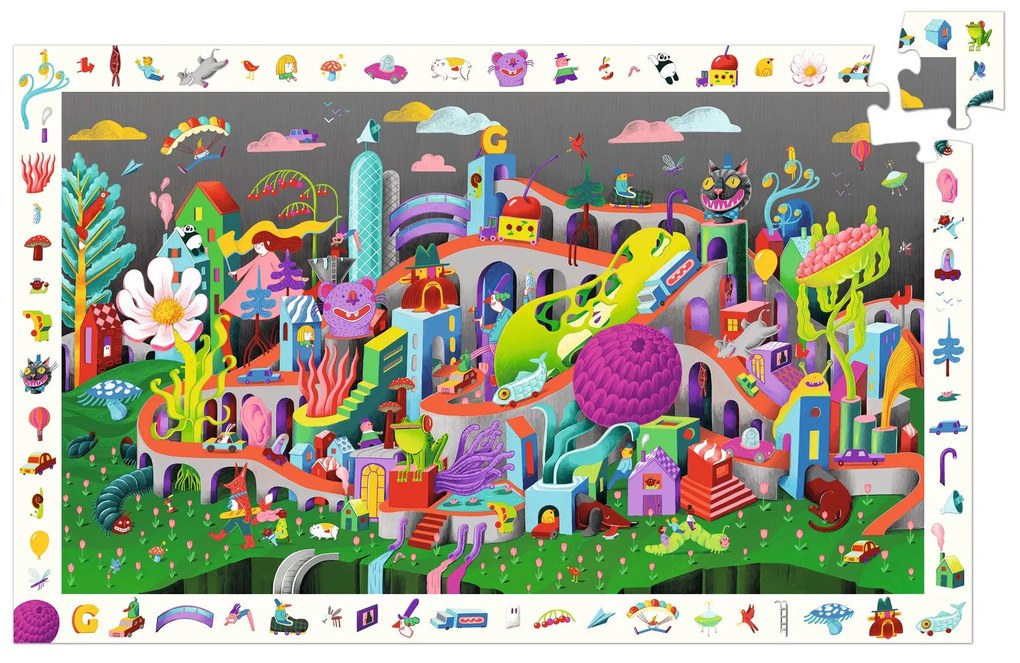 Vyhľadávacie puzzle s plagátom - Mesto budúcnosti - 200 ks