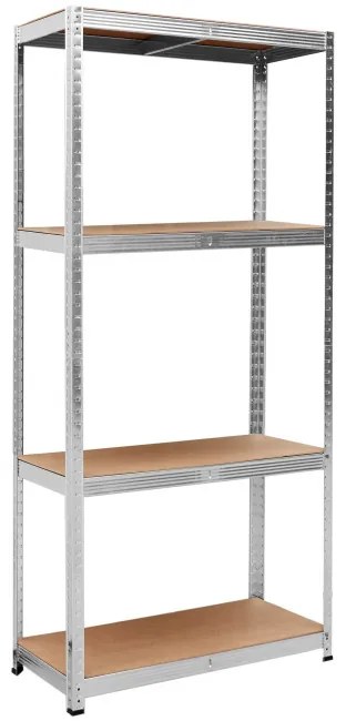 Regál 174x80x40 cm strieborný
