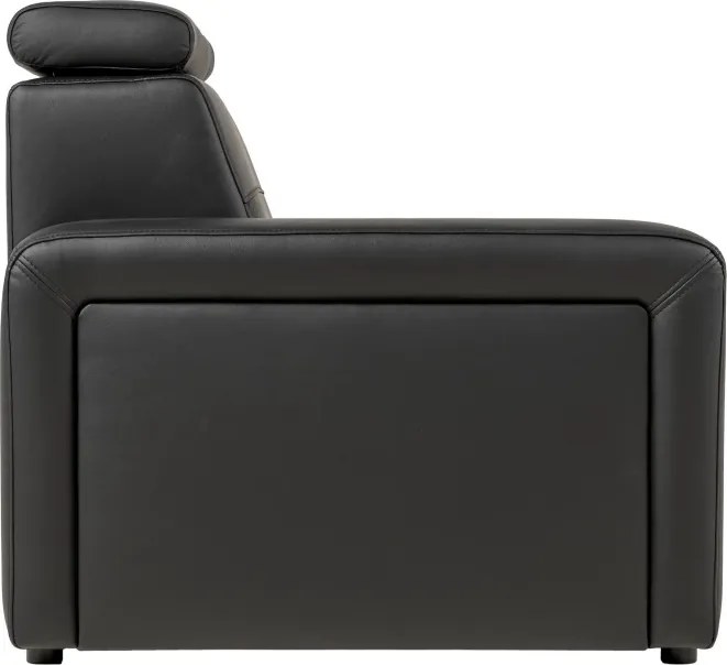 Kožené kreslo LUCIO, čierna (čierne prešitie)