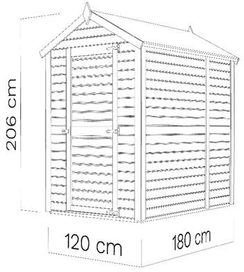 Drevený záhradný domček Alopex Medium prírodný 120x180 cm