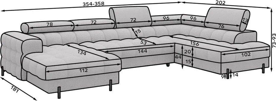 Svetlohnedá zamatová rozkladacia rohová pohovka (pravý roh/do tvaru "U") Feraria – ELTAP