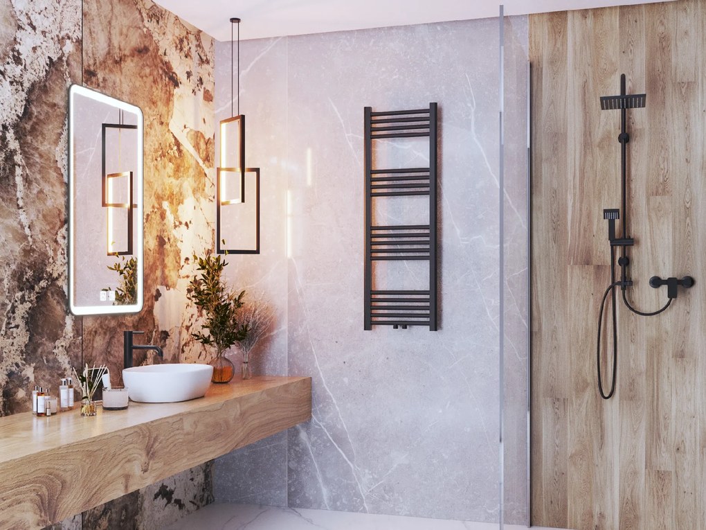 Gamma Erga Simple, vykurovacie teleso 1200x300 mm, 340 W, čierna, ERG-LAV-SIMP-12030-BK