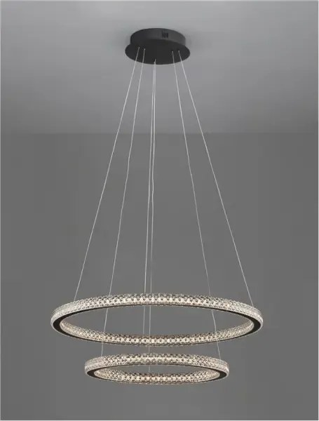 LED luster Ginevra 60.5 čierne
