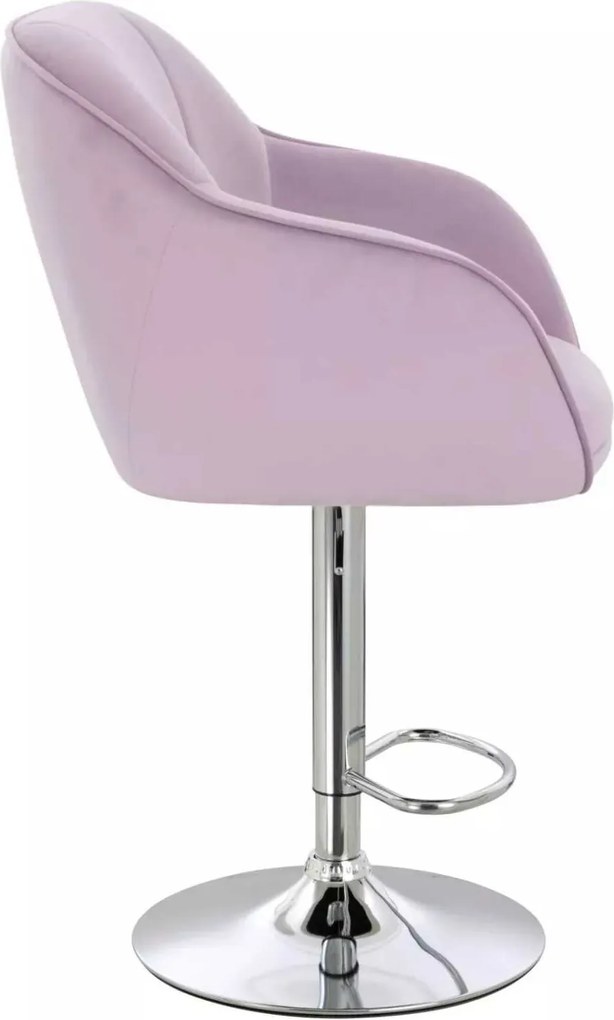 LuxuryForm DESIGN Barová stolička AVOLA VELUR na striebornom tanieri - levanduľa