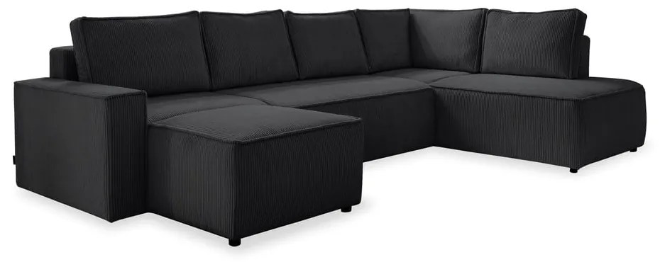 Antracitovosivá menčestrová rozkladacia rohová pohovka (pravý roh/do tvaru "U") Brave Dave – Miuform