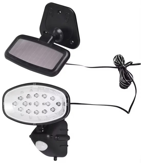 InternetovaZahrada Solárna nástenná lampa 15 LED s detektorom pohybu